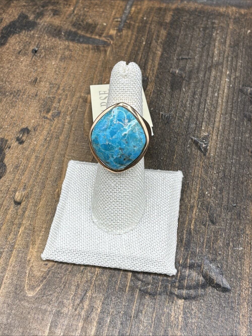Barse Lure Ring- Turquoise - Copper- 6.75-NWT